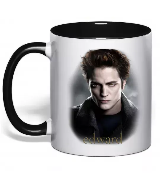 Чашка з кольоровою ручкою Едвард Сутінки Чорний фото