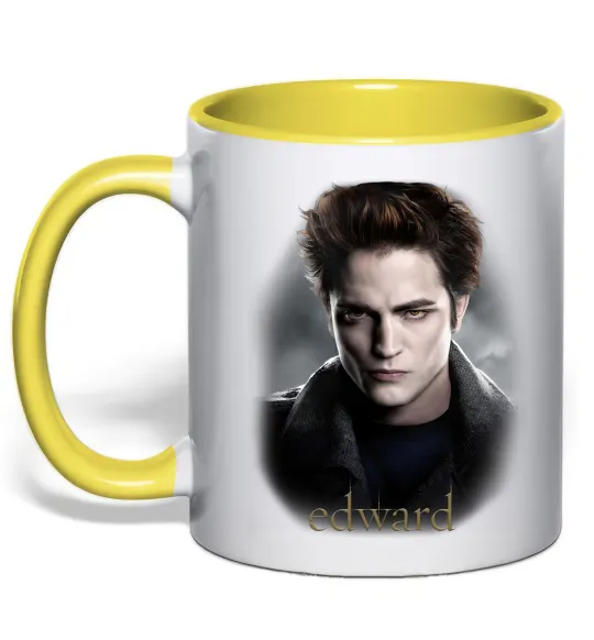 Чашка с цветной ручкой Едвард Сутінки Лимонный фото