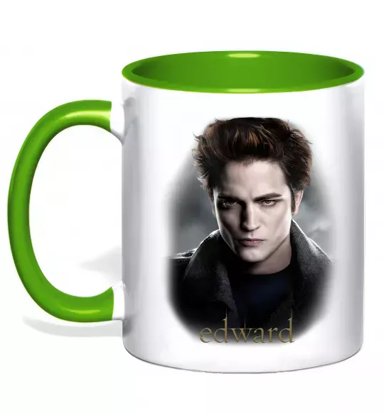 Чашка з кольоровою ручкою Едвард Сутінки Зелений фото