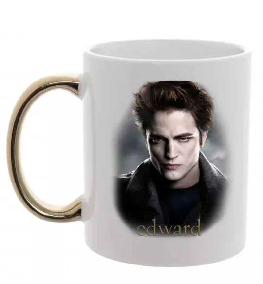 Чашка з кольоровою ручкою Едвард Сутінки Золото фото