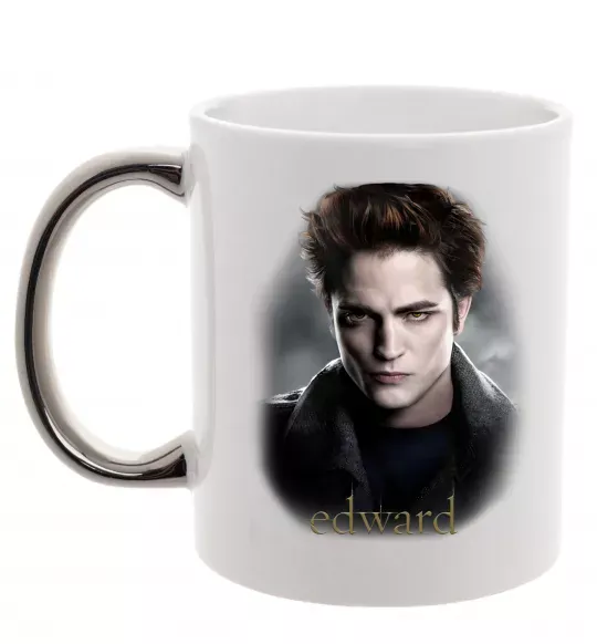 Чашка з кольоровою ручкою Едвард Сутінки Срібло фото