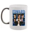 Чашка с цветной ручкой Edward Cullen колаж Серебро фото