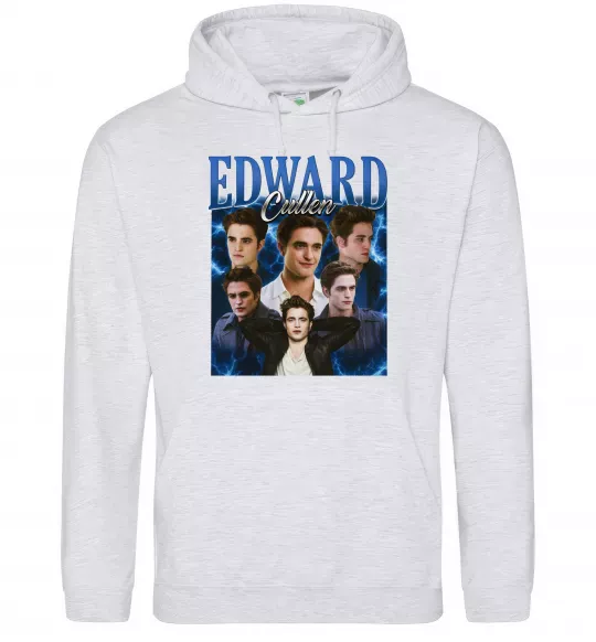Мужская толстовка (худи) Edward Cullen колаж Серый меланж фото