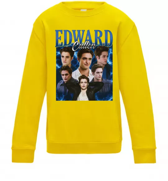 Детский Свитшот Edward Cullen колаж Солнечно желтый фото