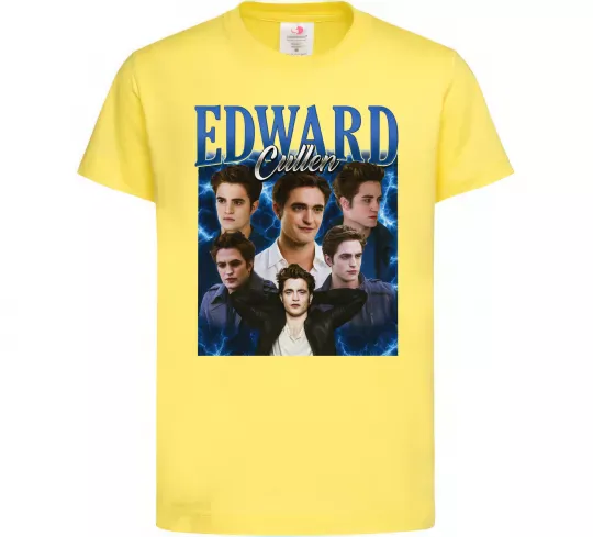 Детская футболка Edward Cullen колаж Лимонный фото