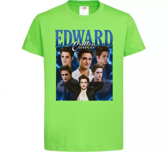 Детская футболка Edward Cullen колаж Лаймовый фото