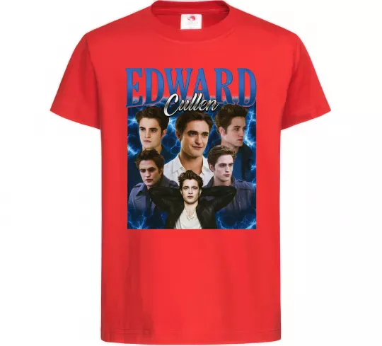 Детская футболка Edward Cullen колаж Красный фото