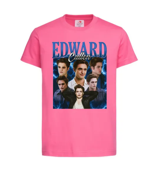 Детская футболка Edward Cullen колаж Ярко-розовый фото