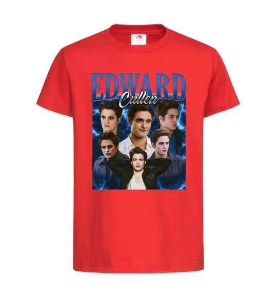 Детская футболка Edward Cullen колаж Красный фото