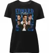 Женская премиум футболка Edward Cullen колаж Черный фото