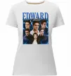 Женская премиум футболка Edward Cullen колаж Белый фото