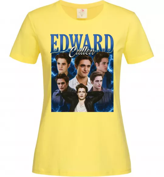 Женская футболка Edward Cullen колаж Лимонный фото