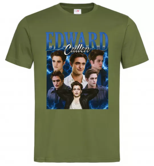 Мужская футболка Edward Cullen колаж Оливковый фото