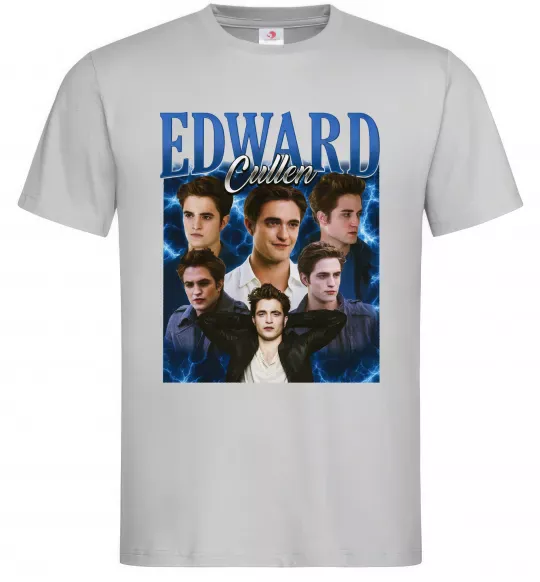 Мужская футболка Edward Cullen колаж Серый фото