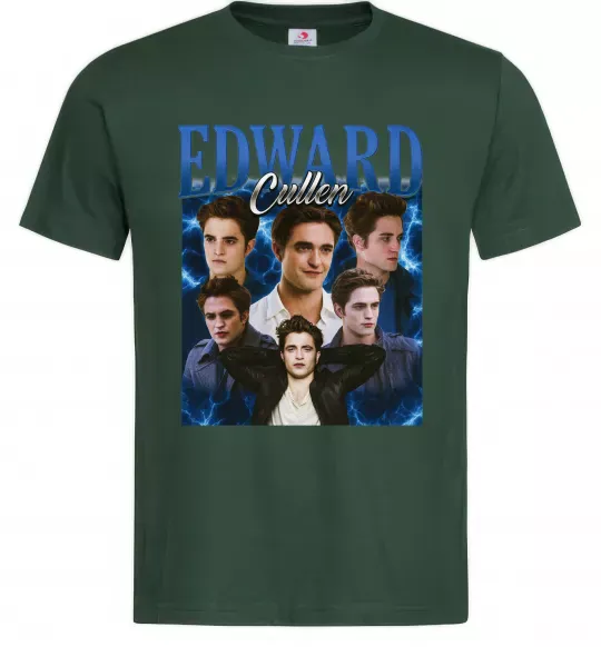 Мужская футболка Edward Cullen колаж Темно-зеленый фото