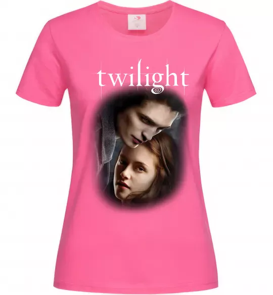 Жіноча футболка Едвард та Белла Яскраво-рожевий фото
