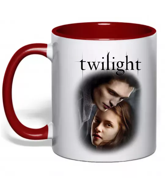 Чашка з кольоровою ручкою Едвард та Белла Червоний фото