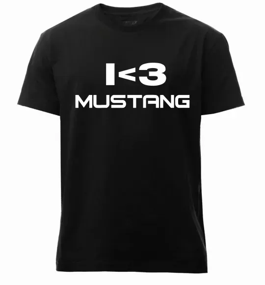 Мужская премиум футболка I love Mustang Черный фото
