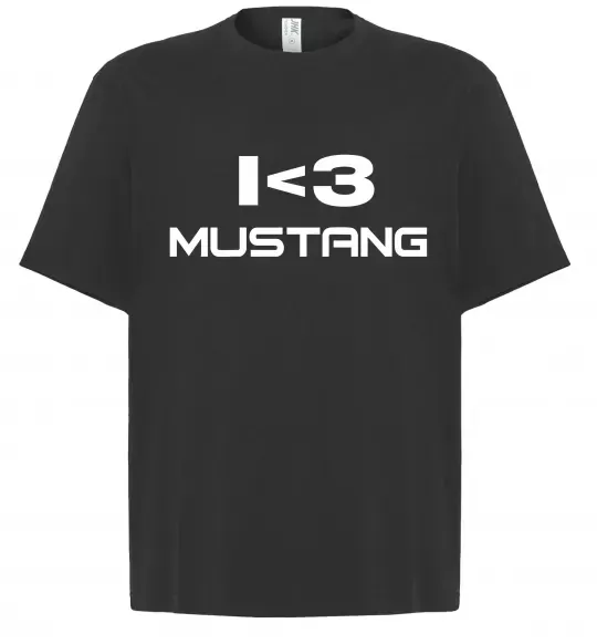 Футболка Оверсайз I love Mustang Черный фото