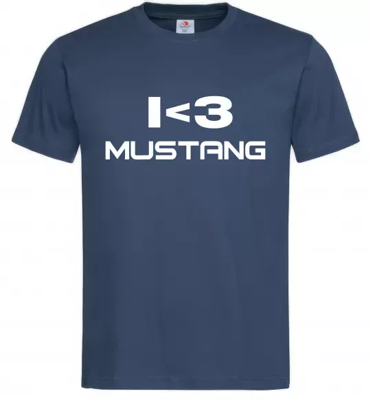 Мужская футболка I love Mustang Темно-синий фото