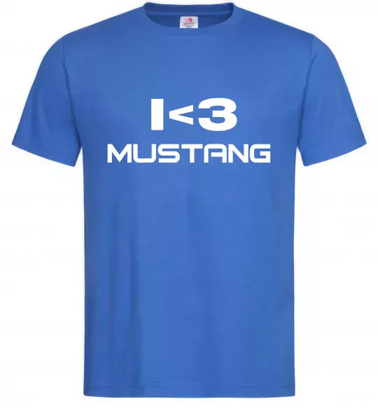 Мужская футболка I love Mustang Ярко-синий фото