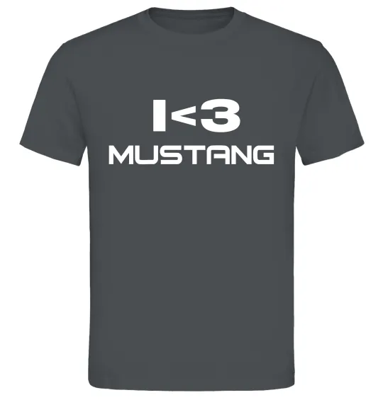 Мужская футболка I love Mustang Графит фото