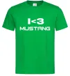 Мужская футболка I love Mustang Зеленый фото
