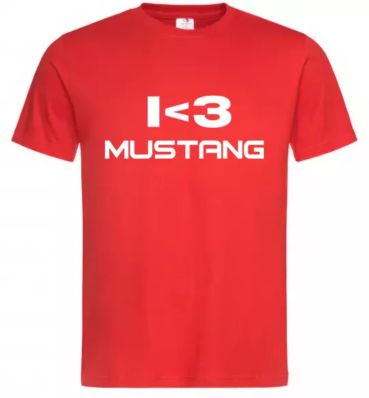 Мужская футболка I love Mustang Красный фото
