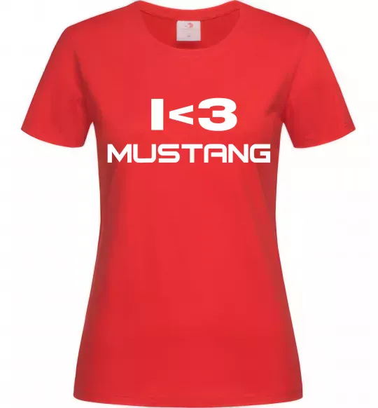 Женская футболка I love Mustang Красный фото