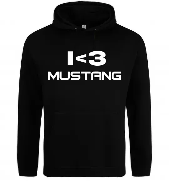 Мужская толстовка (худи) I love Mustang Черный фото