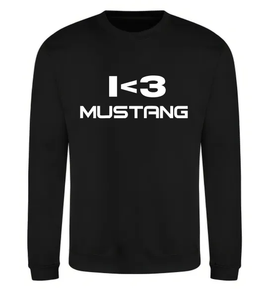 Свитшот I love Mustang Черный фото