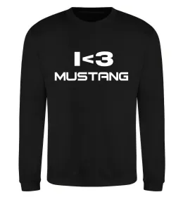 Свитшот I love Mustang Черный фото