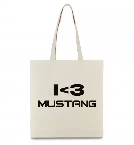 Эко-сумка I love Mustang Бежевый фото