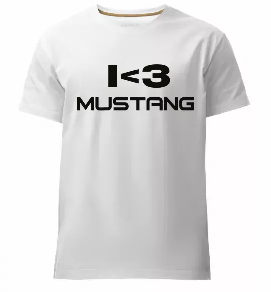 Мужская премиум футболка I love Mustang Белый фото