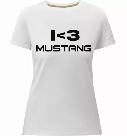 Жіноча преміум футболка I love Mustang Білий фото