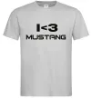 Мужская футболка I love Mustang Серый фото