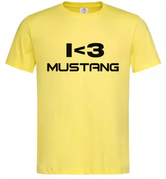 Мужская футболка I love Mustang Лимонный фото