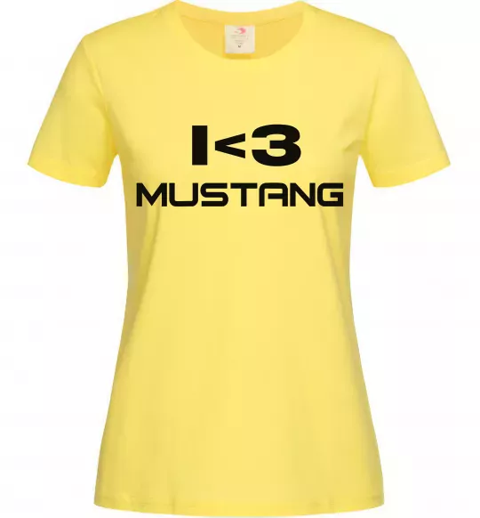 Женская футболка I love Mustang Лимонный фото