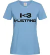 Женская футболка I love Mustang Голубой фото