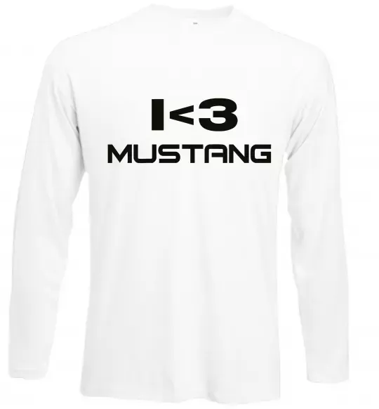 Лонгслів I love Mustang Білий фото