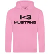 Мужская толстовка (худи) I love Mustang Розовый фото