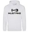 Мужская толстовка (худи) I love Mustang Серый меланж фото