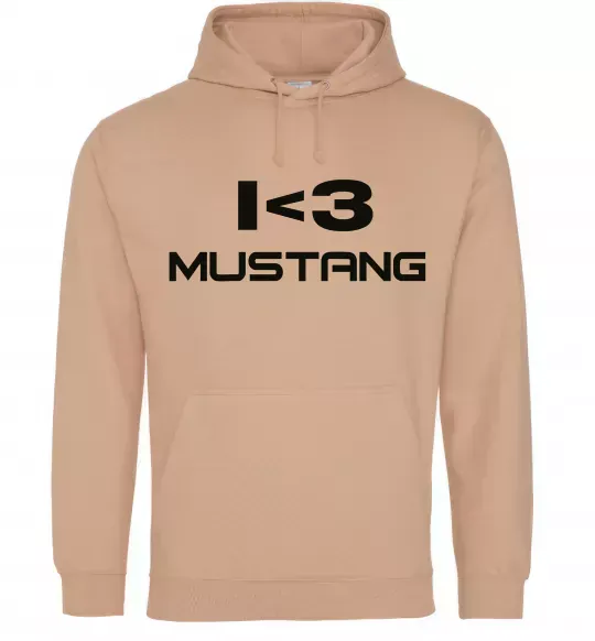 Мужская толстовка (худи) I love Mustang Песочный фото