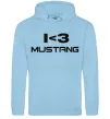 Мужская толстовка (худи) I love Mustang Голубой фото