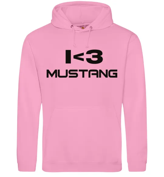 Женская толстовка (худи) I love Mustang Розовый фото