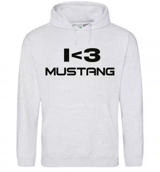 Жіноча толстовка (худі) I love Mustang Сірий меланж фото