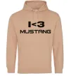 Жіноча толстовка (худі) I love Mustang Пісочний фото