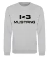 Свитшот I love Mustang Серый меланж фото