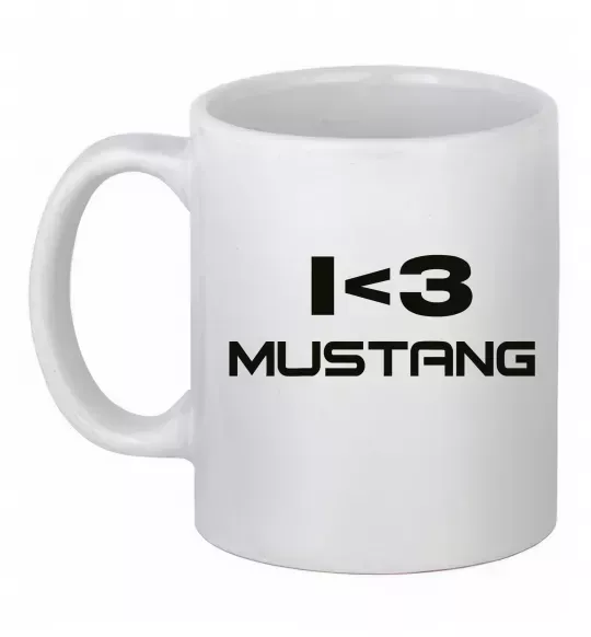 Чашка керамічна I love Mustang Білий фото