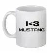 Чашка керамічна I love Mustang Білий фото